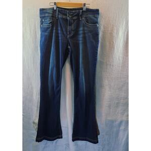 Y2K Zoe Size 13 Bell Bottom Butterfly Pocket Embroidered Jeans